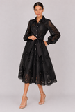 The Marielle: Embroidered Bubble Sleeve Dress — product image 9