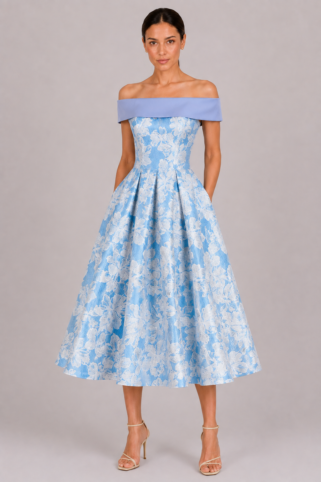 The Solene: Off-Shoulder Floral A-Line — product image 11