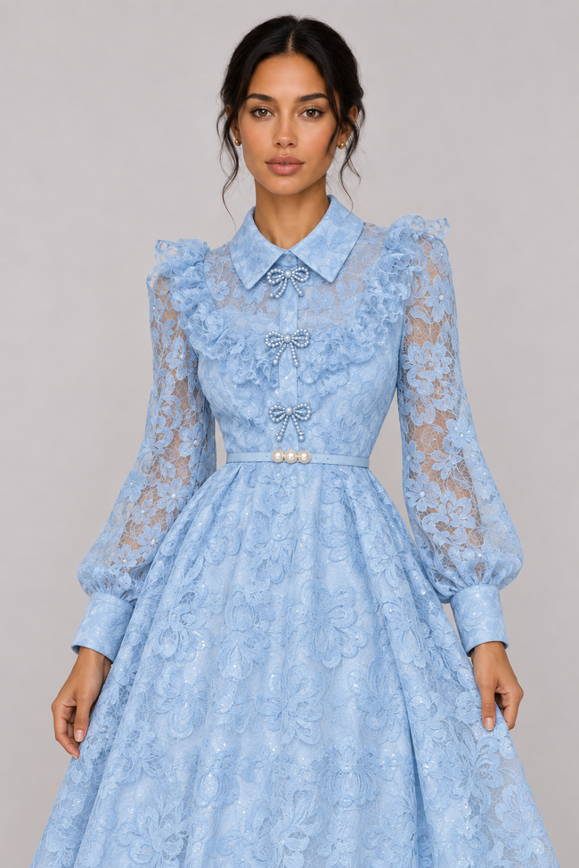 Juliette Belted Lace Maxi Dress — product image 5