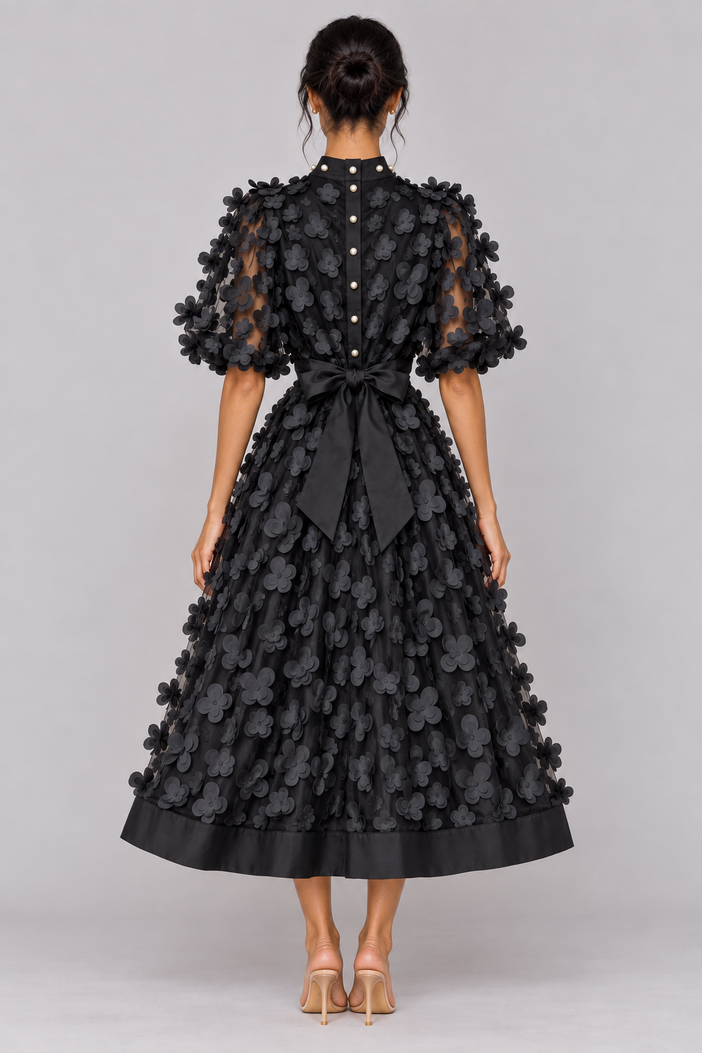 Fleur 3D Floral A-Line Midi Dress — product image 17