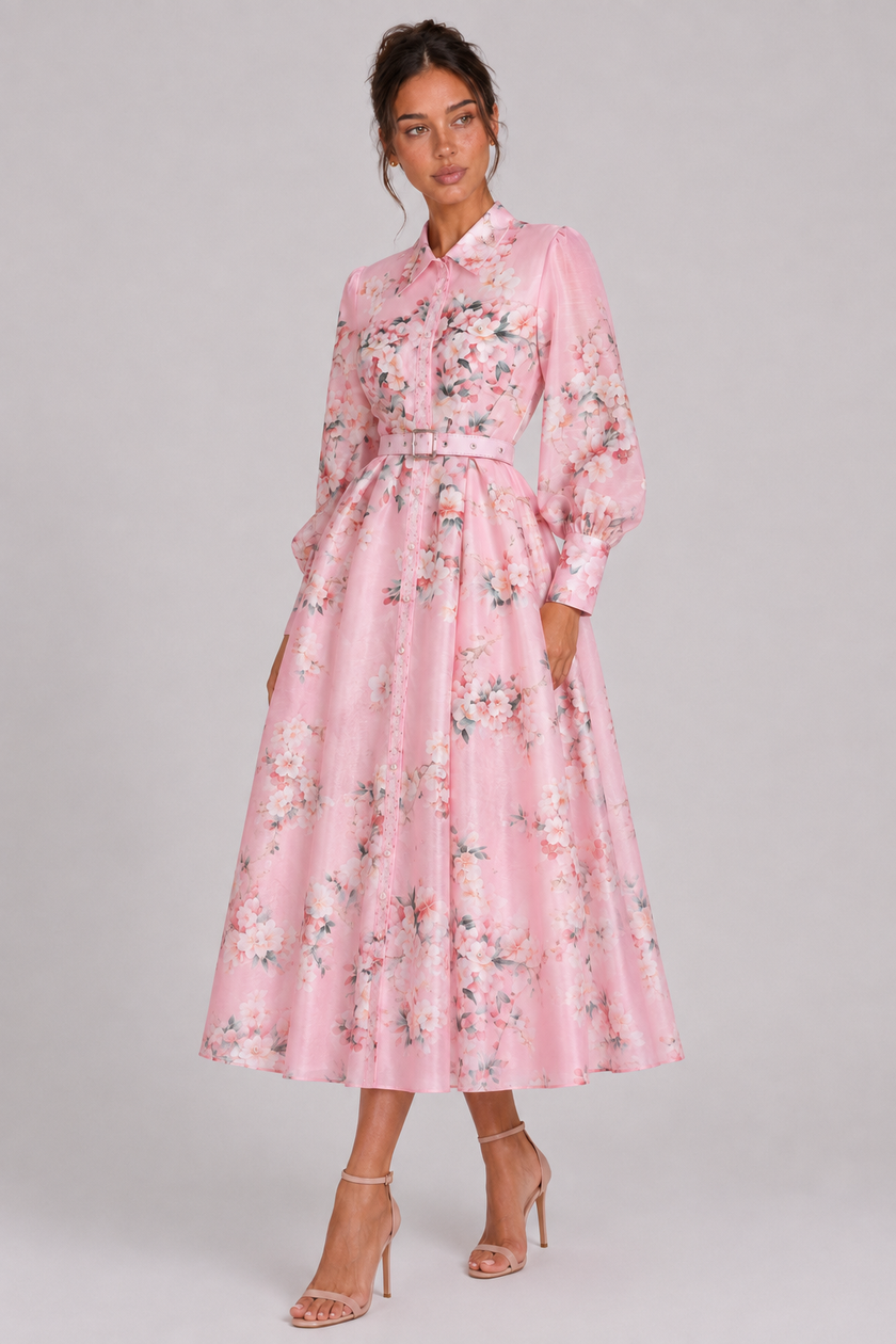 The Adeline: Hollow-Out Lapel A-Line Dress — product image 4