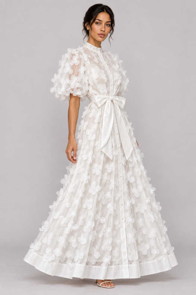 Fleur 3D Floral A-Line Midi Dress — product image 2