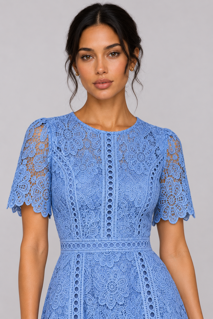 The Vivienne Ruffle Lace A-Line Dress