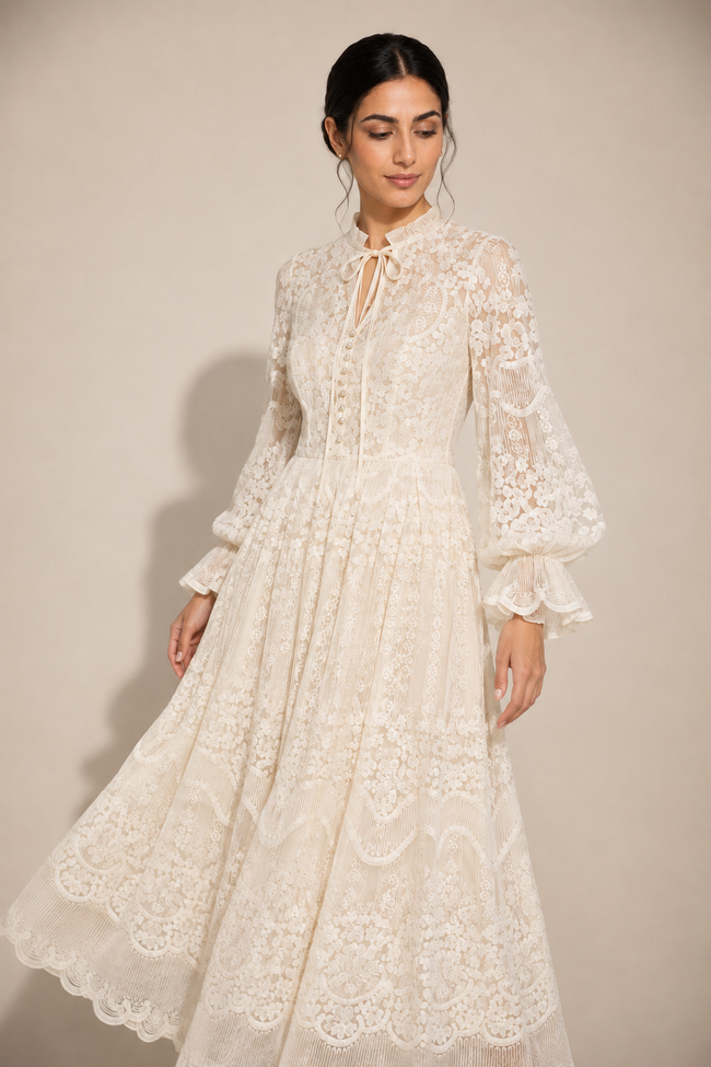 The Elodie: Mesh Embroidered Vacation Dress — product image 1