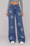 The Élise Crystal-Embellished Straight Jeans