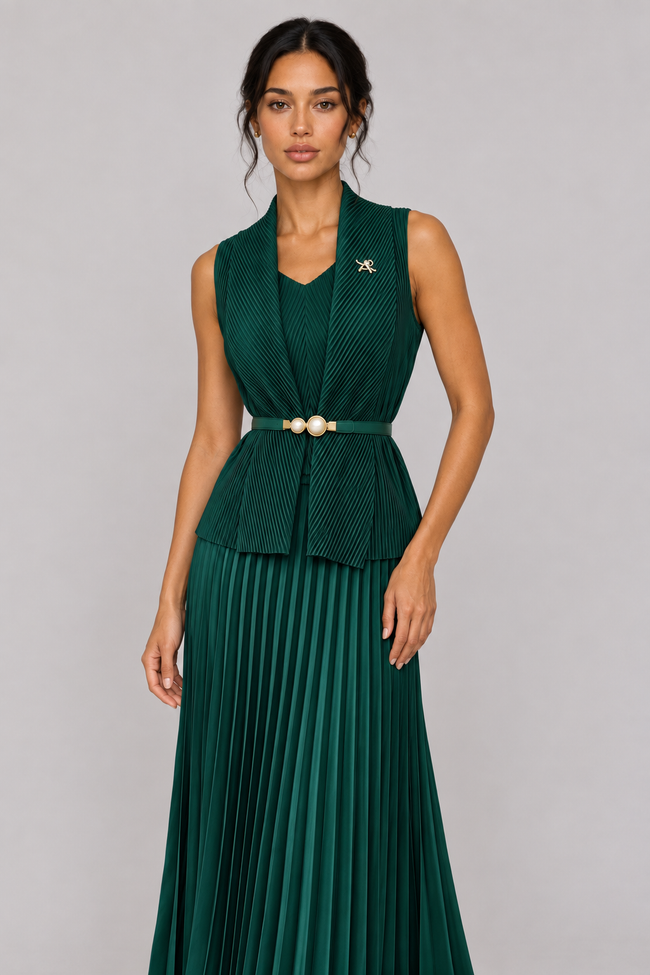 Anaïs Pleated Belted Skirt Set — product image 1