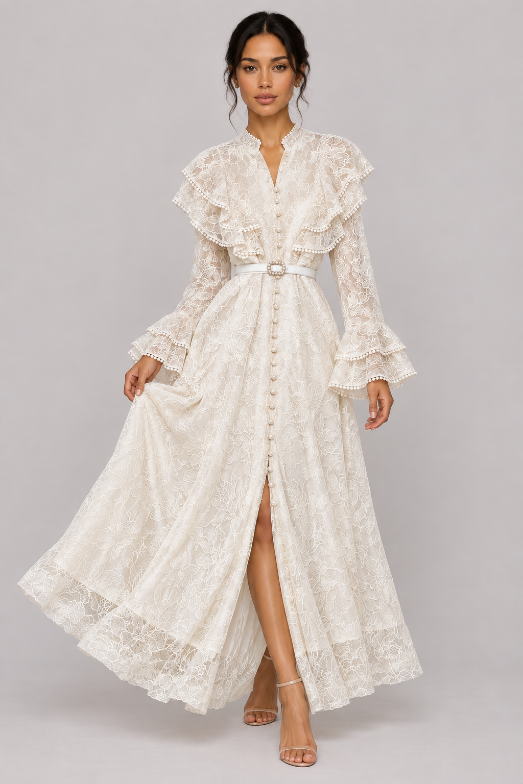 Marceline V-Neck Lace Maxi Dress — product image 6