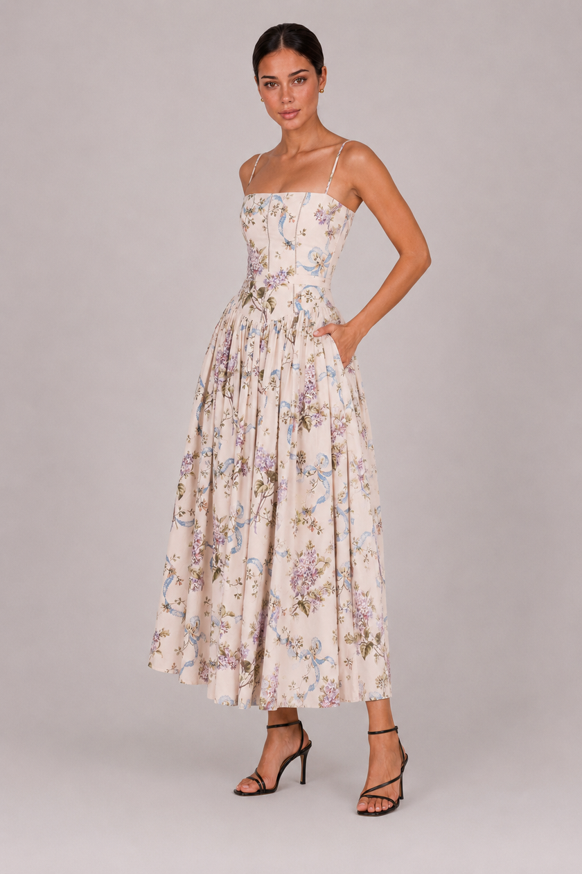The Wisteria: Floral Halter Maxi — product image 4