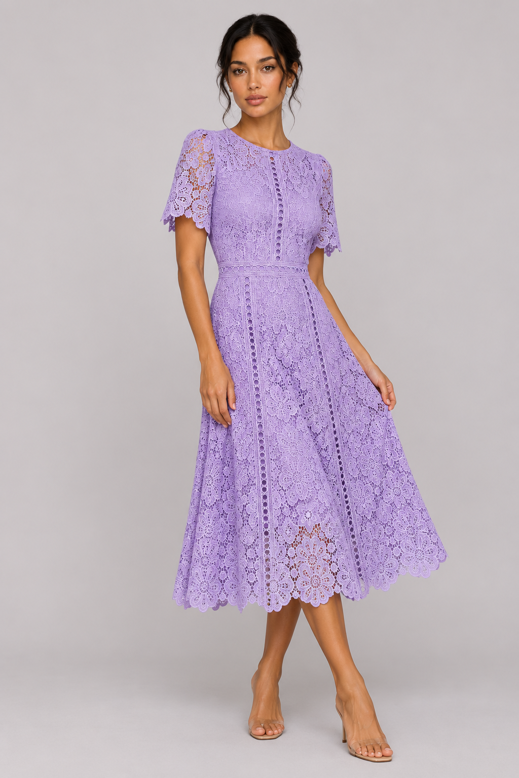 Vivienne Ruffle Lace A-Line Dress — product image 11