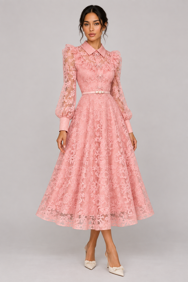 Juliette Belted Lace Maxi Dress — product image 2