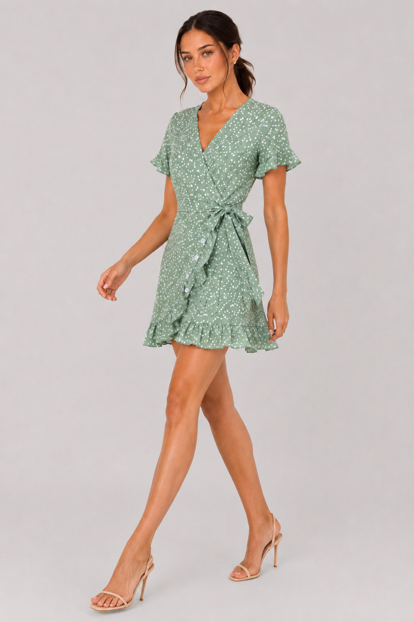 The Wren: Flared Sleeve Tie-Waist Mini — product image 20