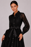 The Marielle: Embroidered Bubble Sleeve Dress — product image 5