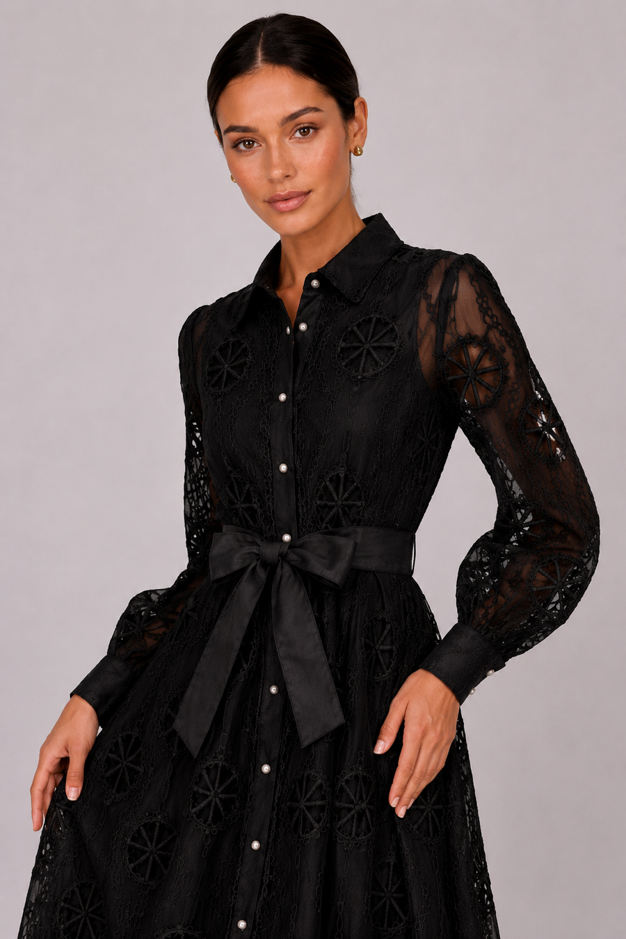 The Marielle: Embroidered Bubble Sleeve Dress — product image 5