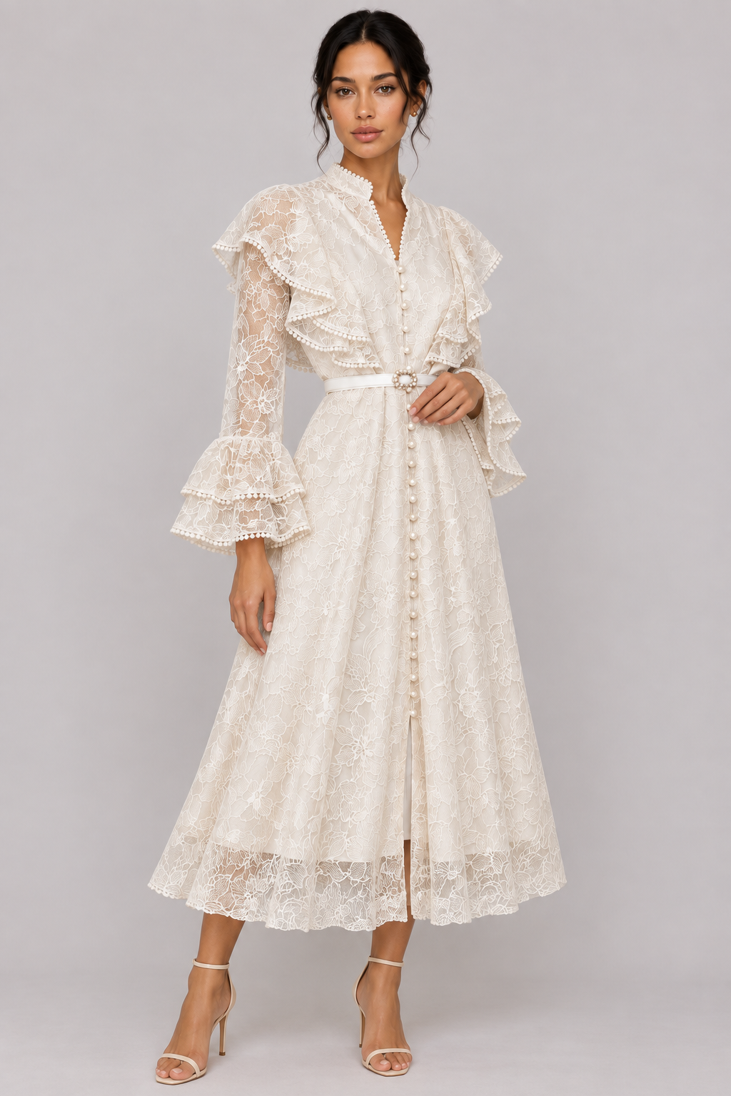 Marceline V-Neck Lace Maxi Dress — product image 8