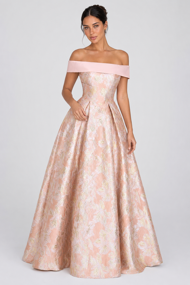 The Solene: Off-Shoulder Floral A-Line — product image 5