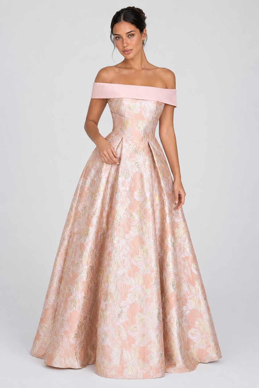 The Solene: Off-Shoulder Floral A-Line — product image 5
