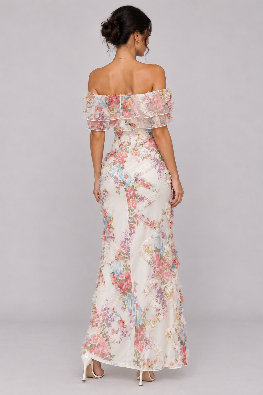 The Camille: Ruffled Off-Shoulder Floral Maxi — product image 3
