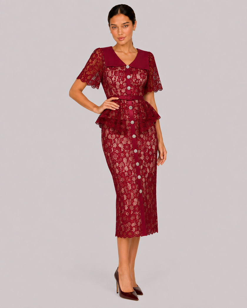 The Delphine: Ivory Guipure Lace Shirtdress — product image 11