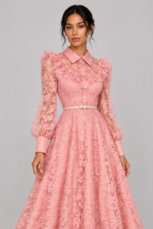 Juliette Belted Lace Maxi Dress — product image 1