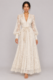 Geneviève Lace-Embroidered V-Neck Maxi Dress — product image 11