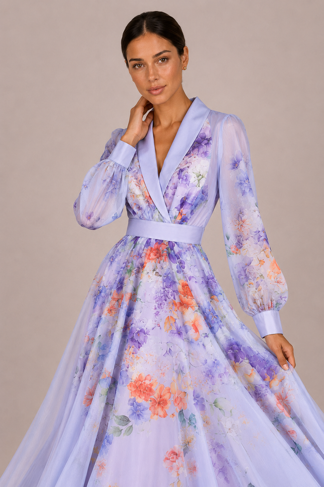 The Corinne: Chiffon Lace-Up Vacation Dress — product image 10
