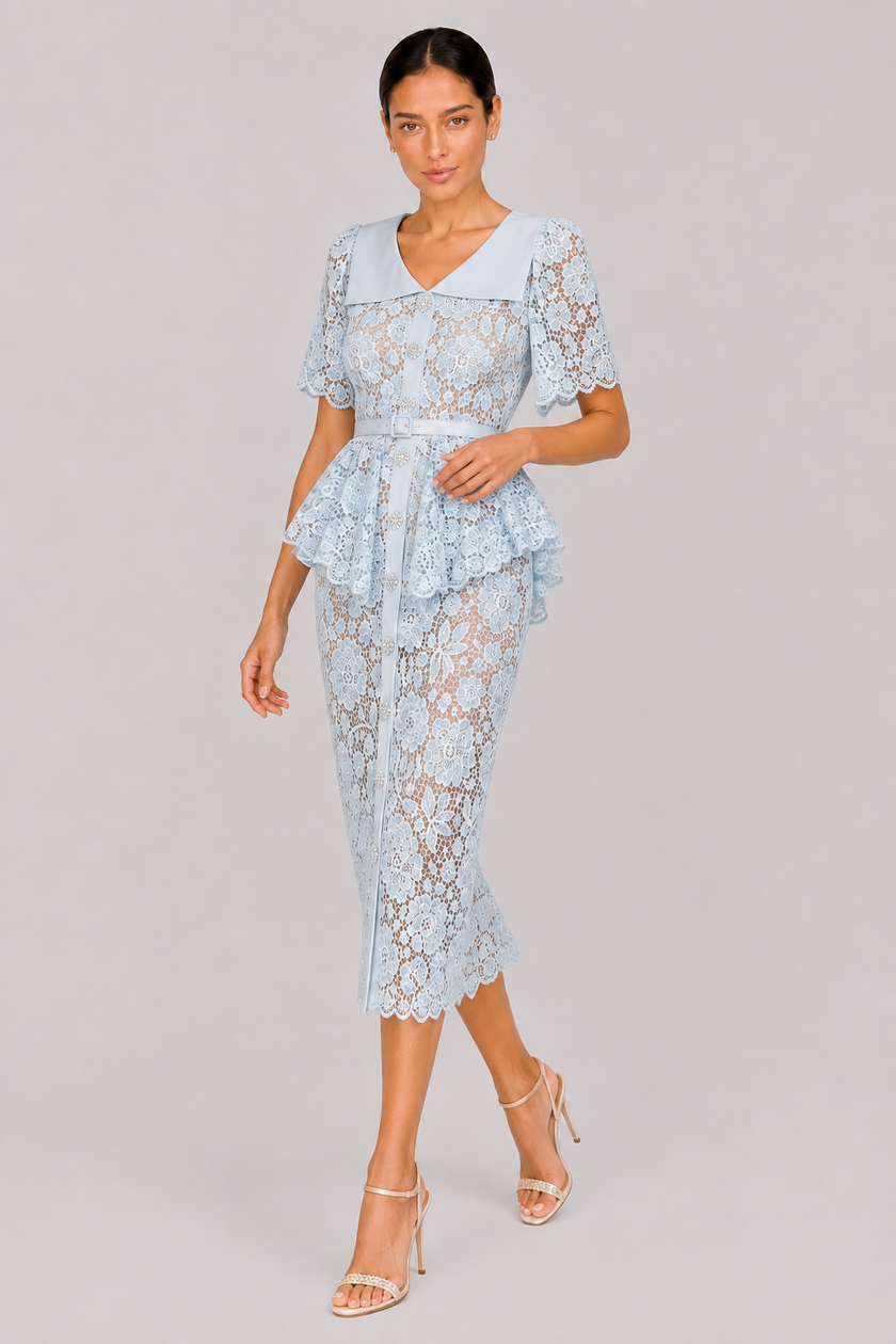 The Delphine: Ivory Guipure Lace Shirtdress — product image 7