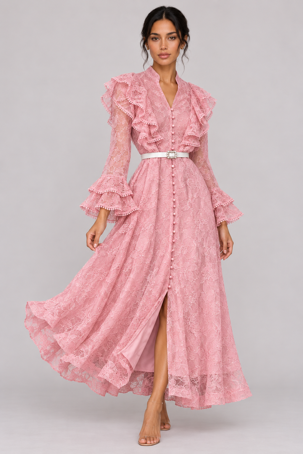 Marceline V-Neck Lace Maxi Dress — product image 3