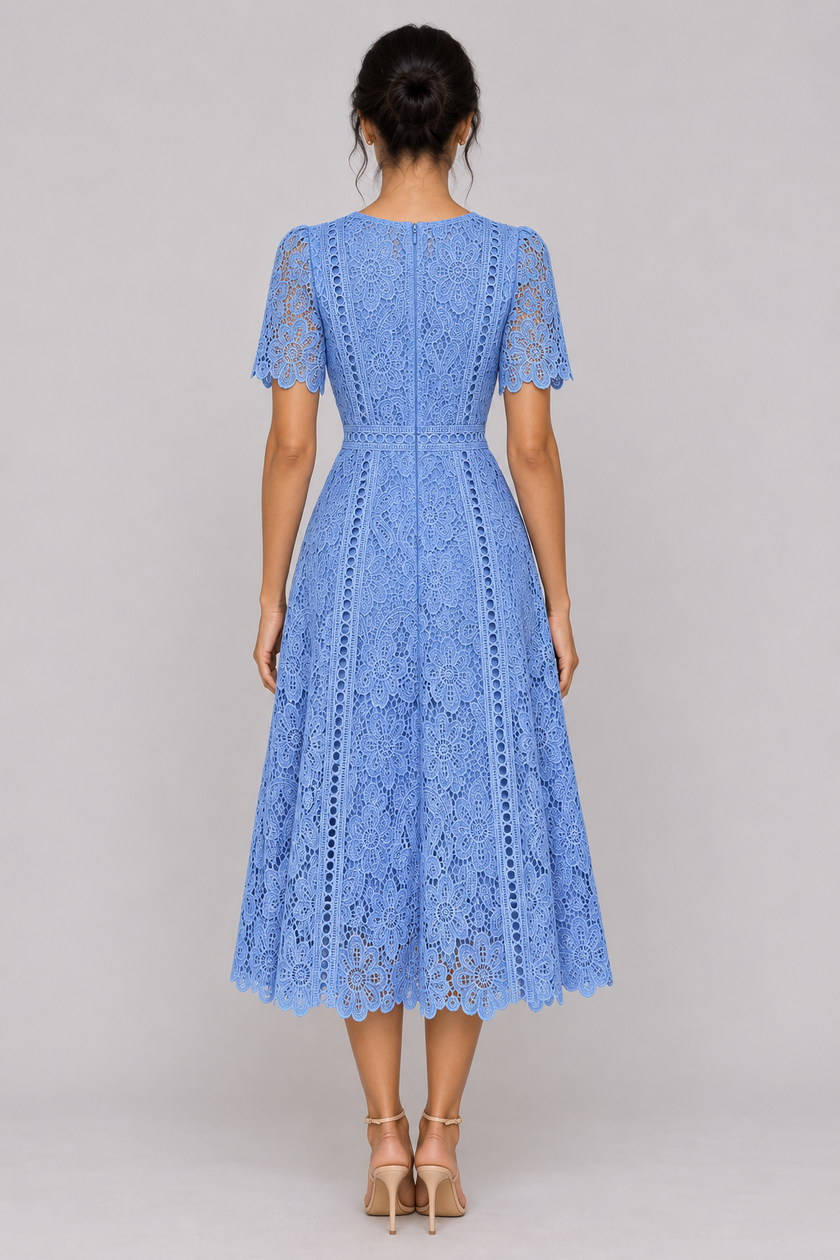 The Vivienne Ruffle Lace A-Line Dress