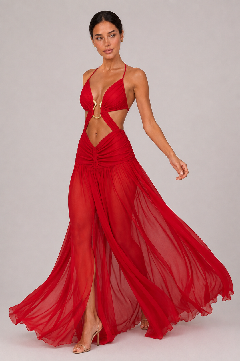 The Aveline: Mesh Halter Dress — product image 9
