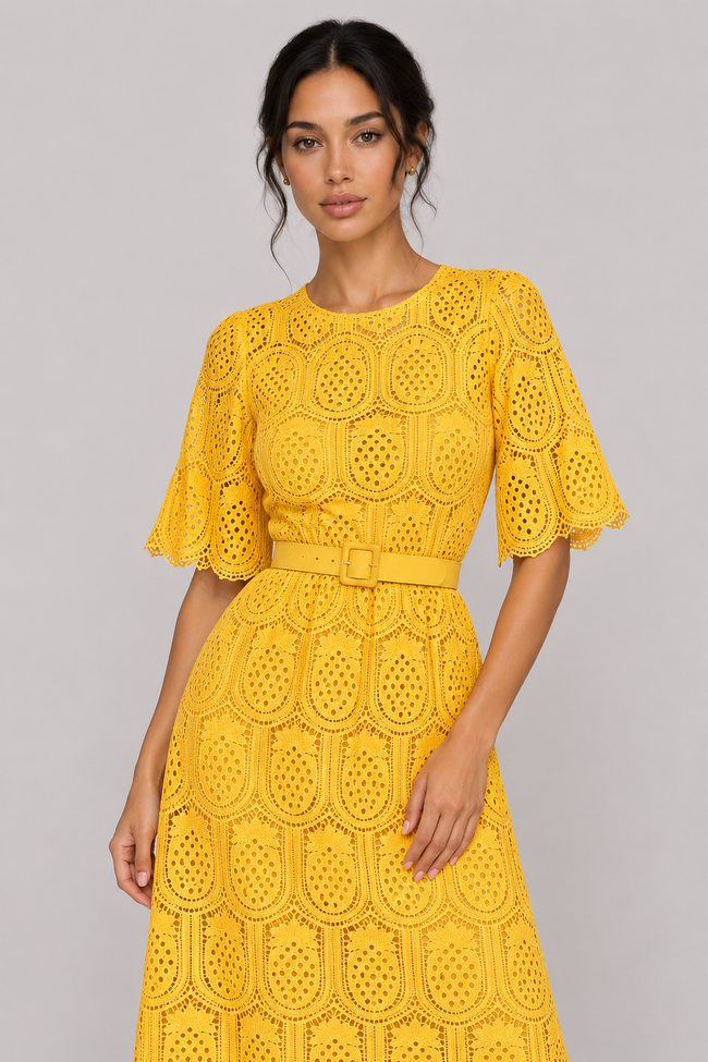 Mireille Sash-Waist A-Line Maxi Dress — product image 12