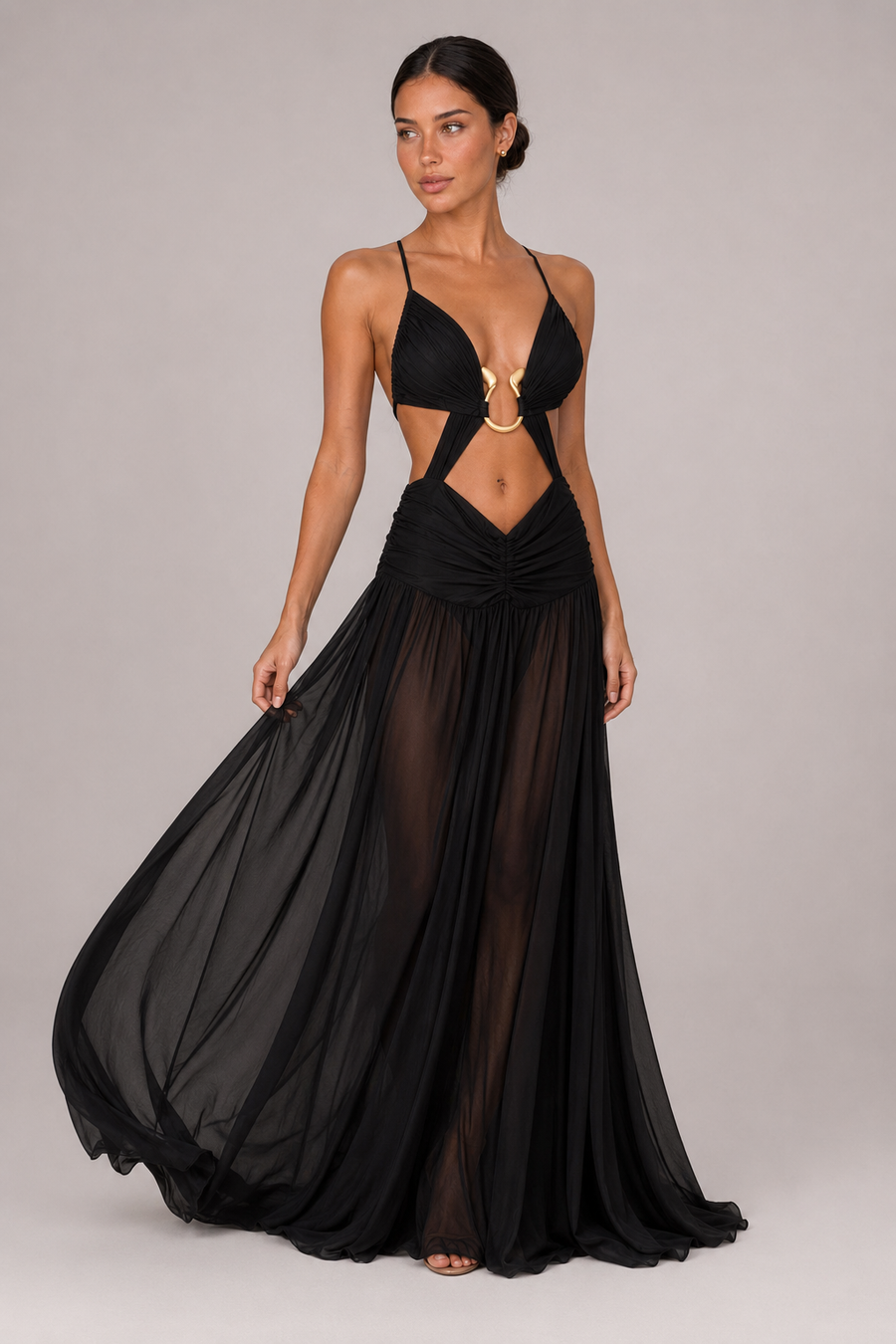 The Aveline: Mesh Halter Dress — product image 15