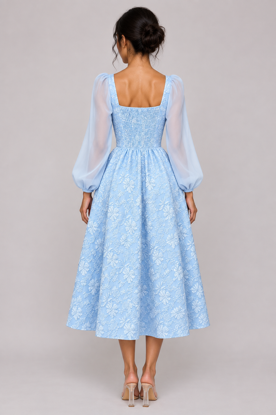 The Céleste Jacquard Square-Neck Dress