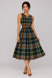 The Noémie: Belted Plaid A-Line Maxi — product image 5