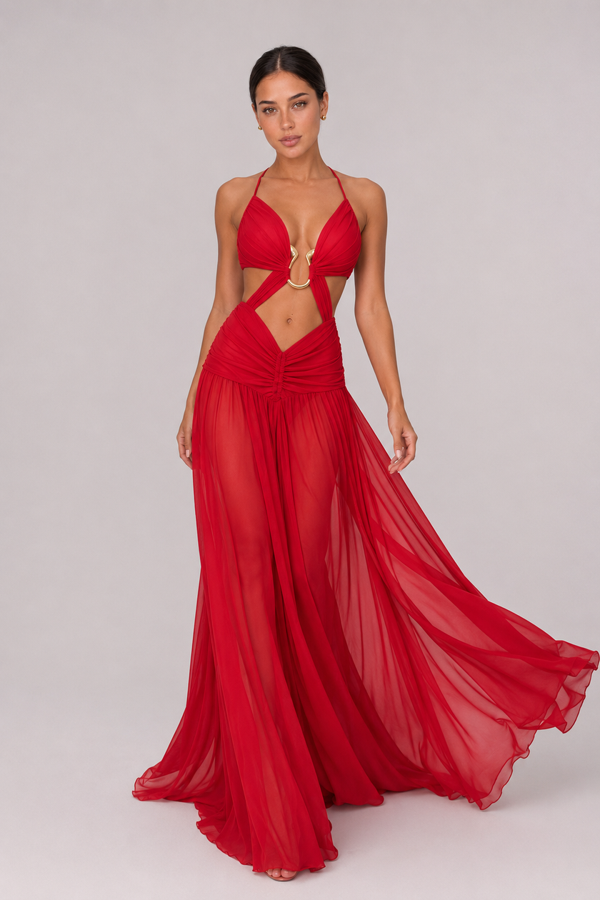 The Aveline: Mesh Halter Dress — product image 7