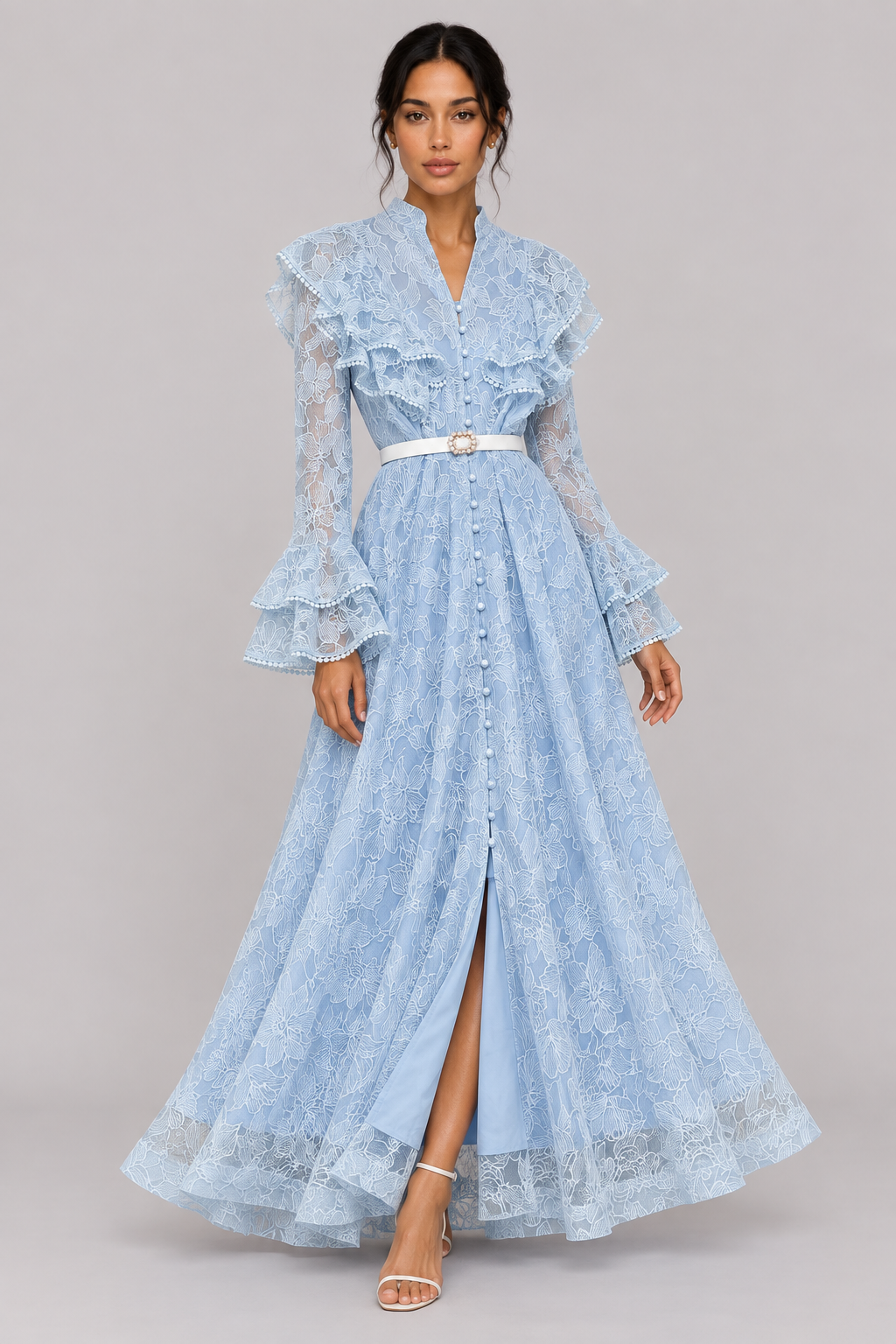 Marceline V-Neck Lace Maxi Dress — product image 10