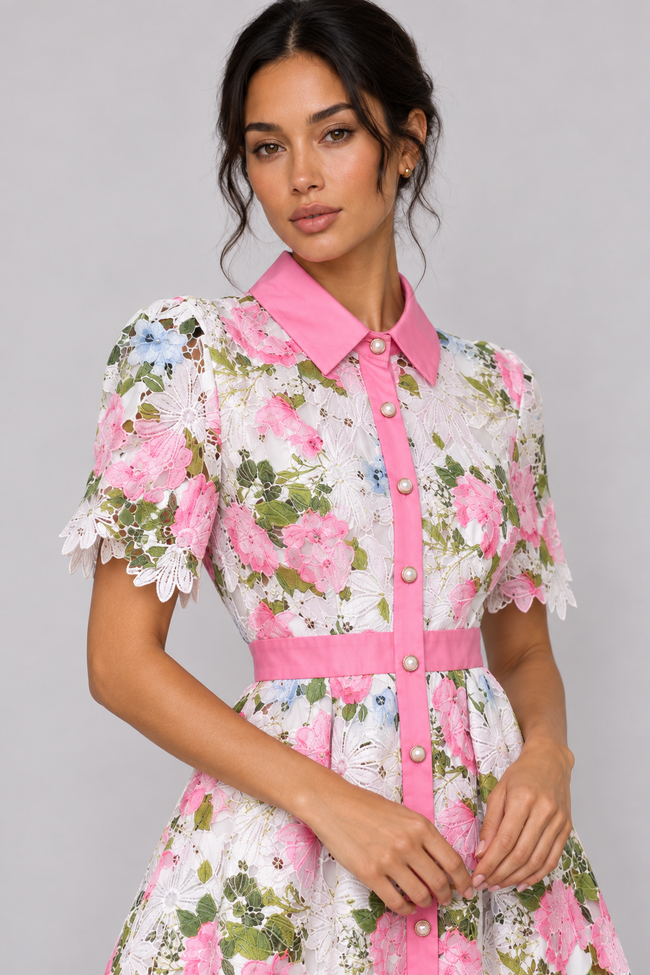 Rosalie Floral Lace A-Line Dress — product image 2