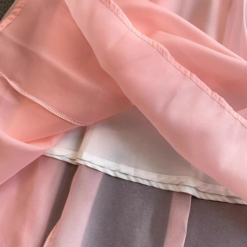 The Corinne: Chiffon Lace-Up Vacation Dress — product image 5